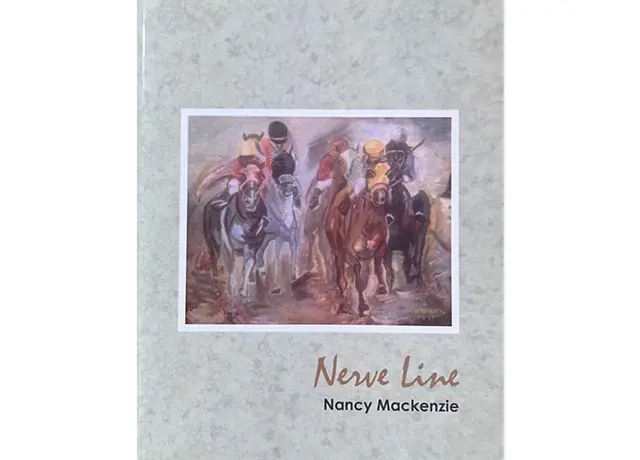 A book cover with an image of people on horses.